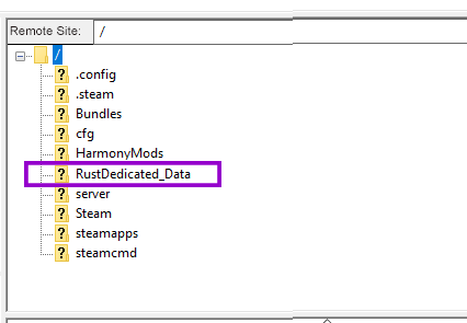Filezilla Rust server Root files