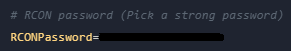 Project Zomboid Pterodactyl RCON password value