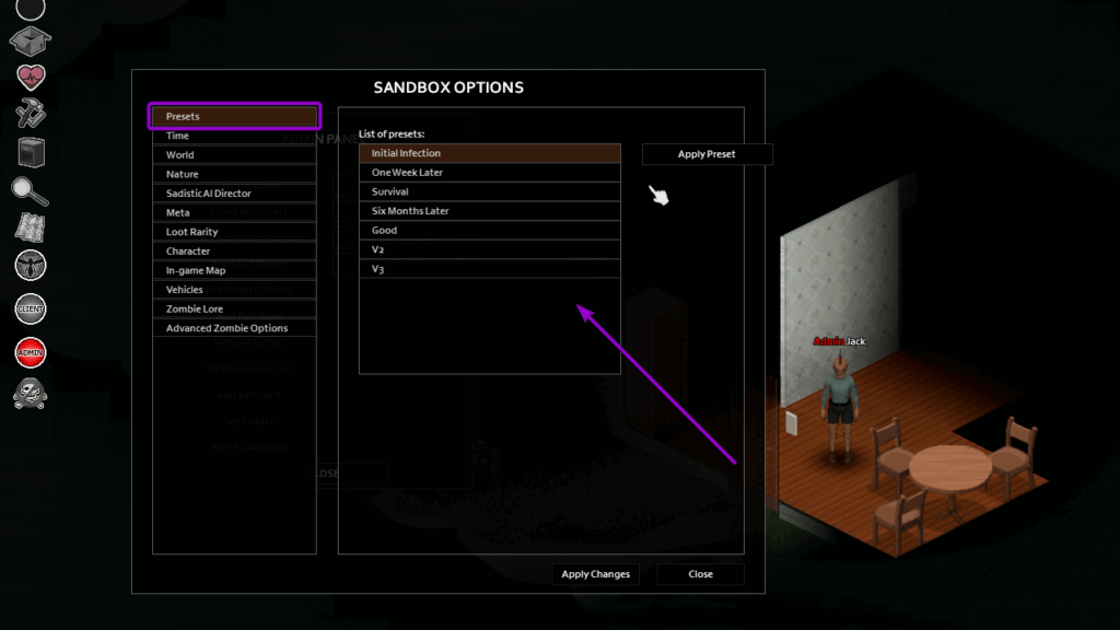 How To Apply a Sandbox Preset on a Project Zomboid Server