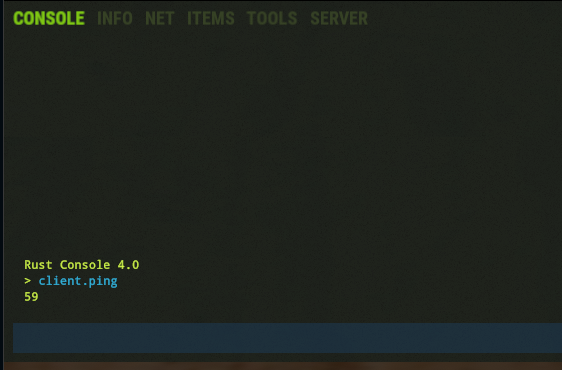 Rust ingame console F1 command