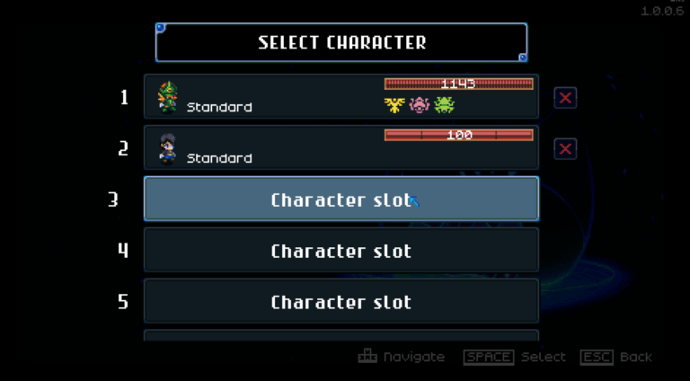 Core Keeper select character screen