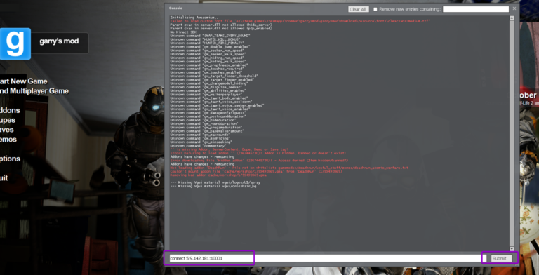 Garry's Mod developer console