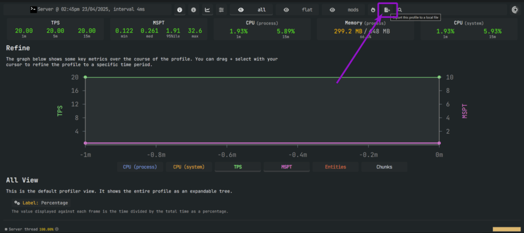 Spark export profile outlined