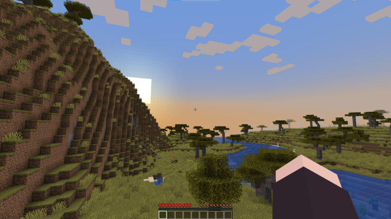 Minecraft gameplay mountain