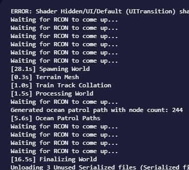 RCON console loading forever