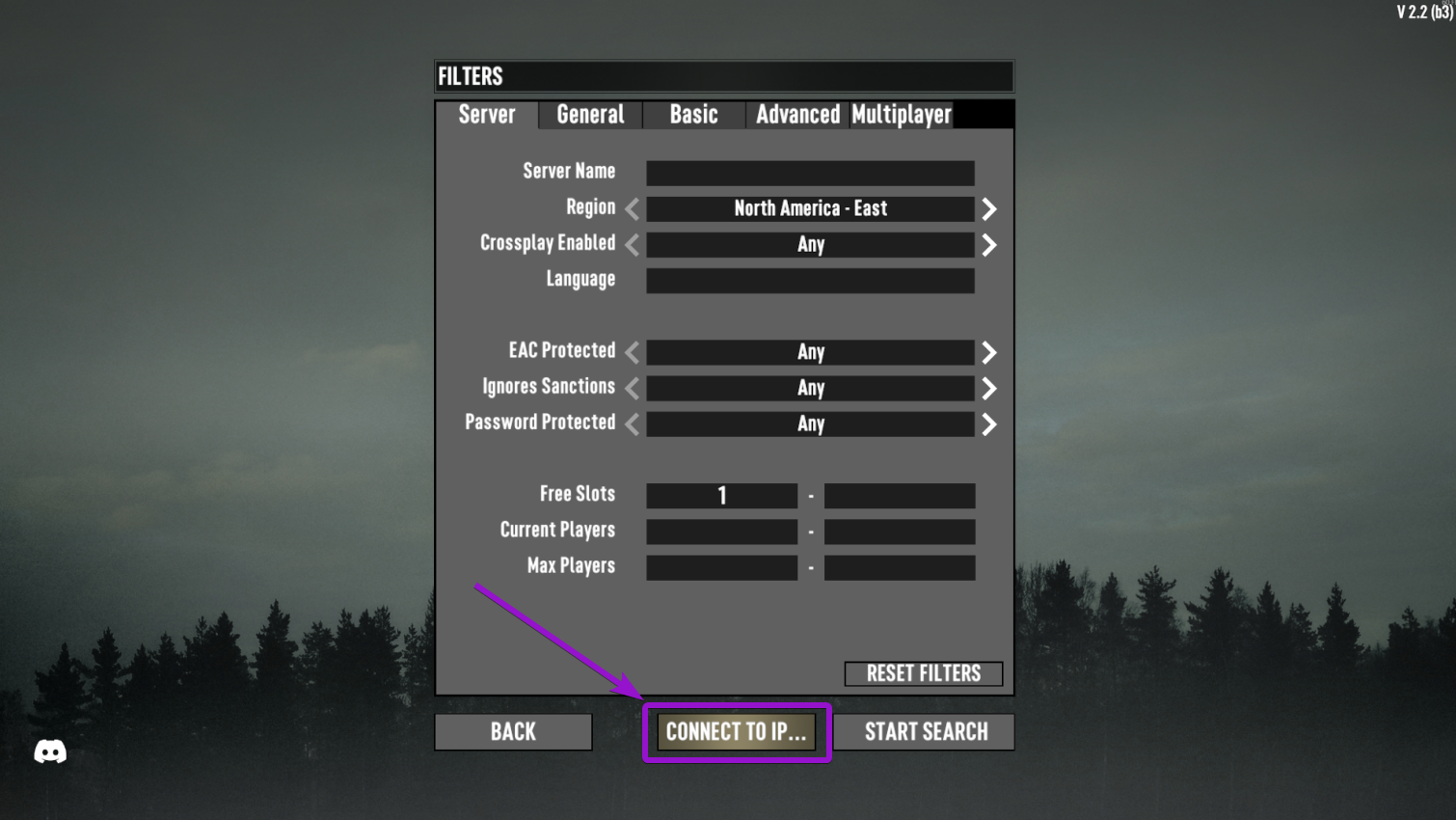 7 Days to Die join window with the Connect To IP highlighted