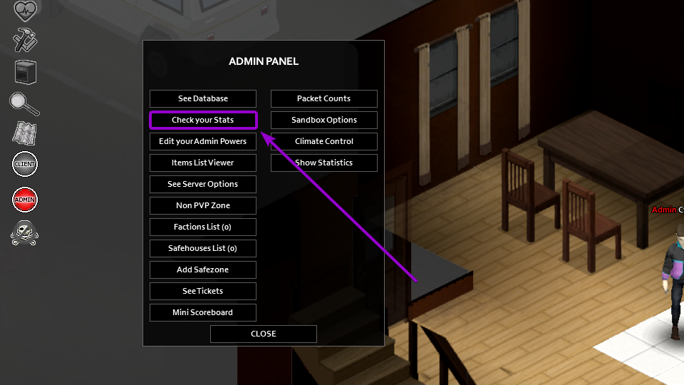 Check your stats option outlined in the admin panel