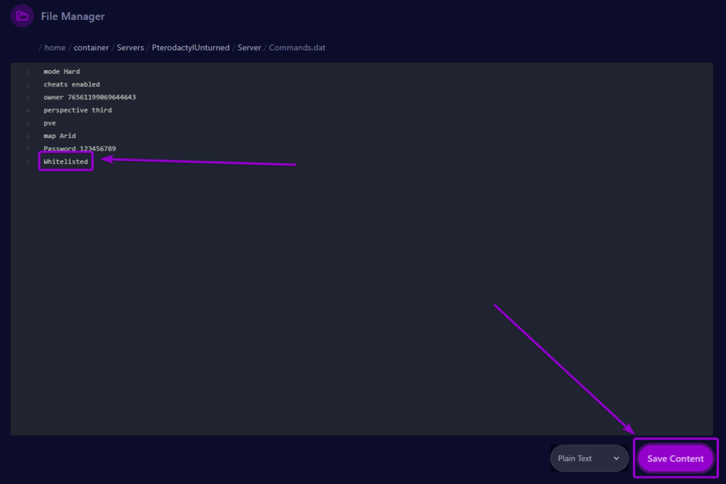 Cybrancee Panel Unturned Files Tab Commands