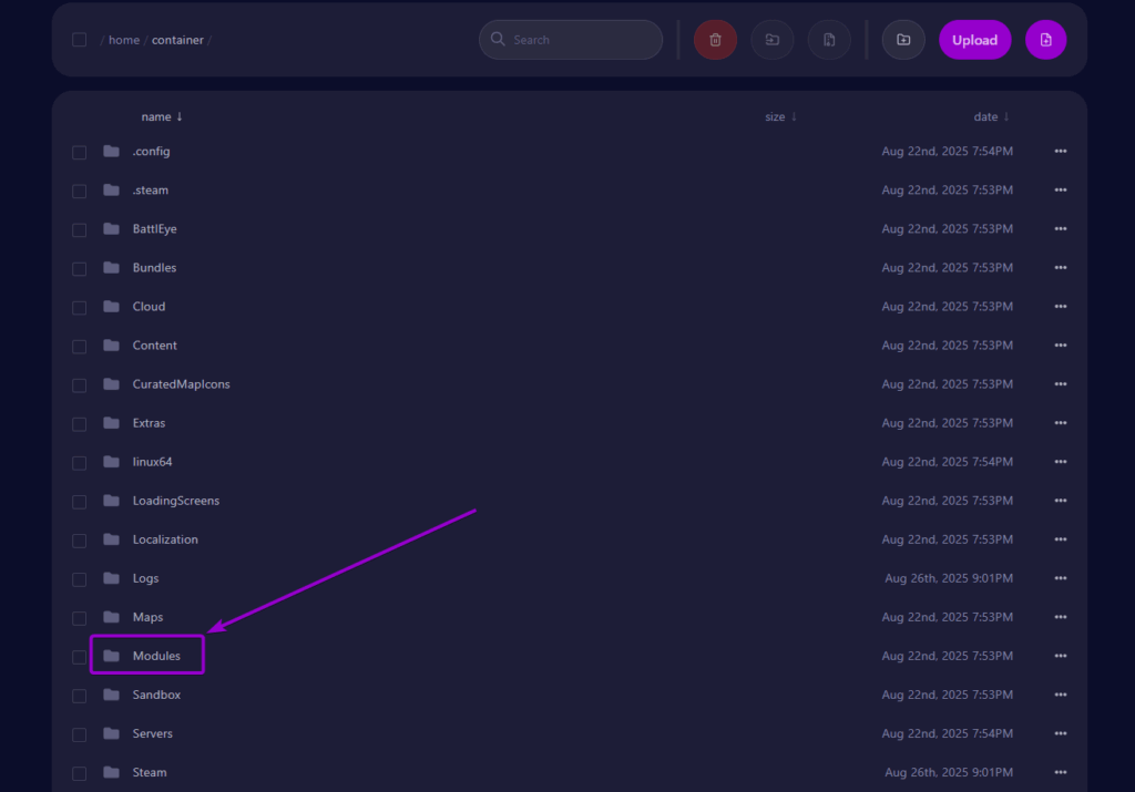 Cybrancee Panel Unturned Files Tab Modules Folder Outlined