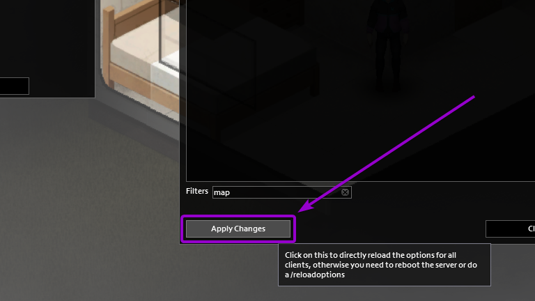 Player visibility on the map save changes