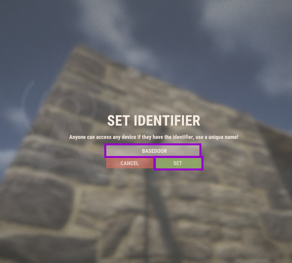 Rust ingame set identifier at own camera
