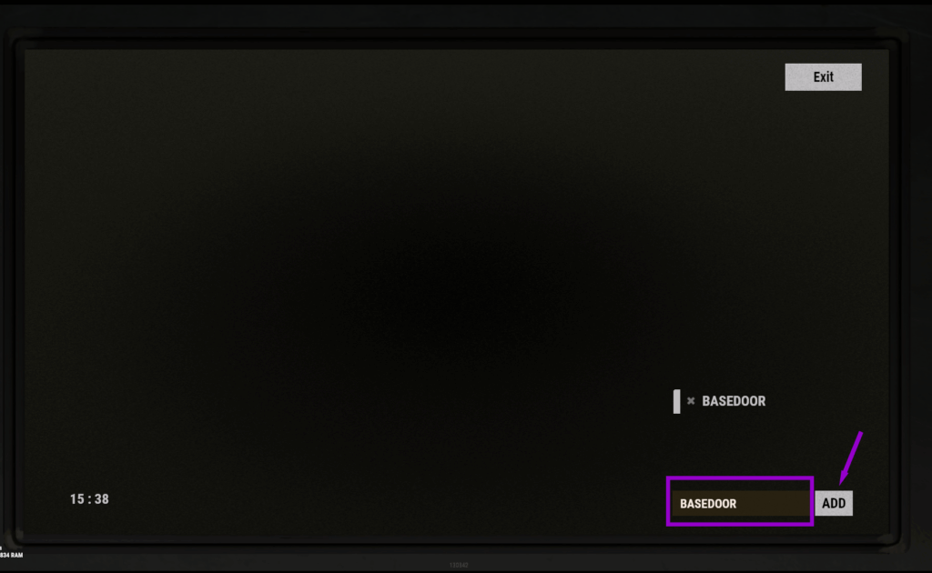 Rust ingame computer station screen with add camera ID button outlined