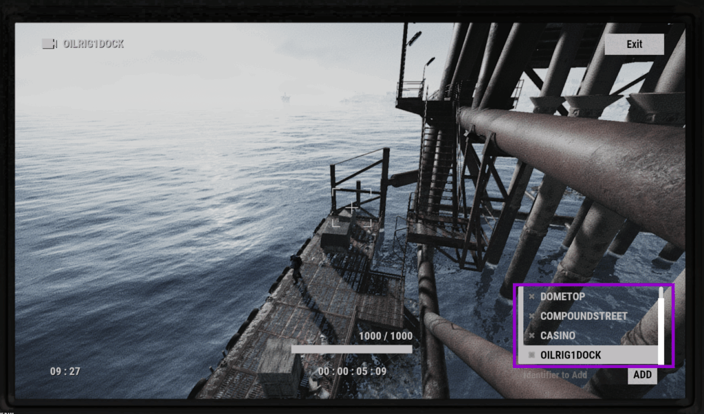 Rust ingame computer station with live camera screen showing monument