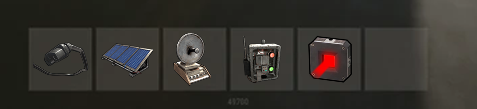 Rust igame tool bar with smart alarm trigger with items needed