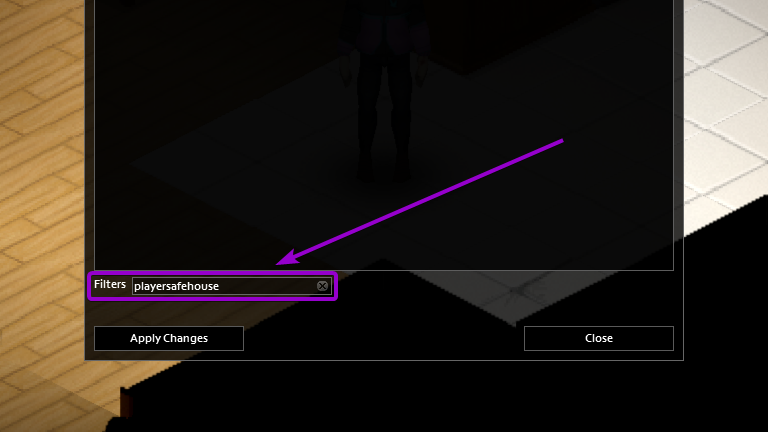 Search for the word playersafehouse in the filter box