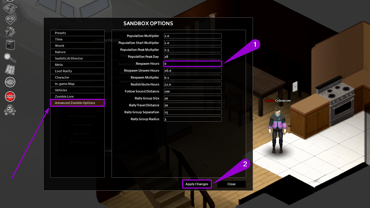 Steps to disable zombie respawn