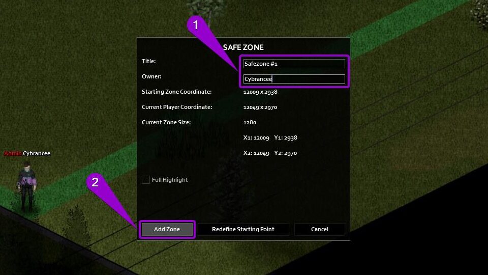 Steps to finish creating the safezone