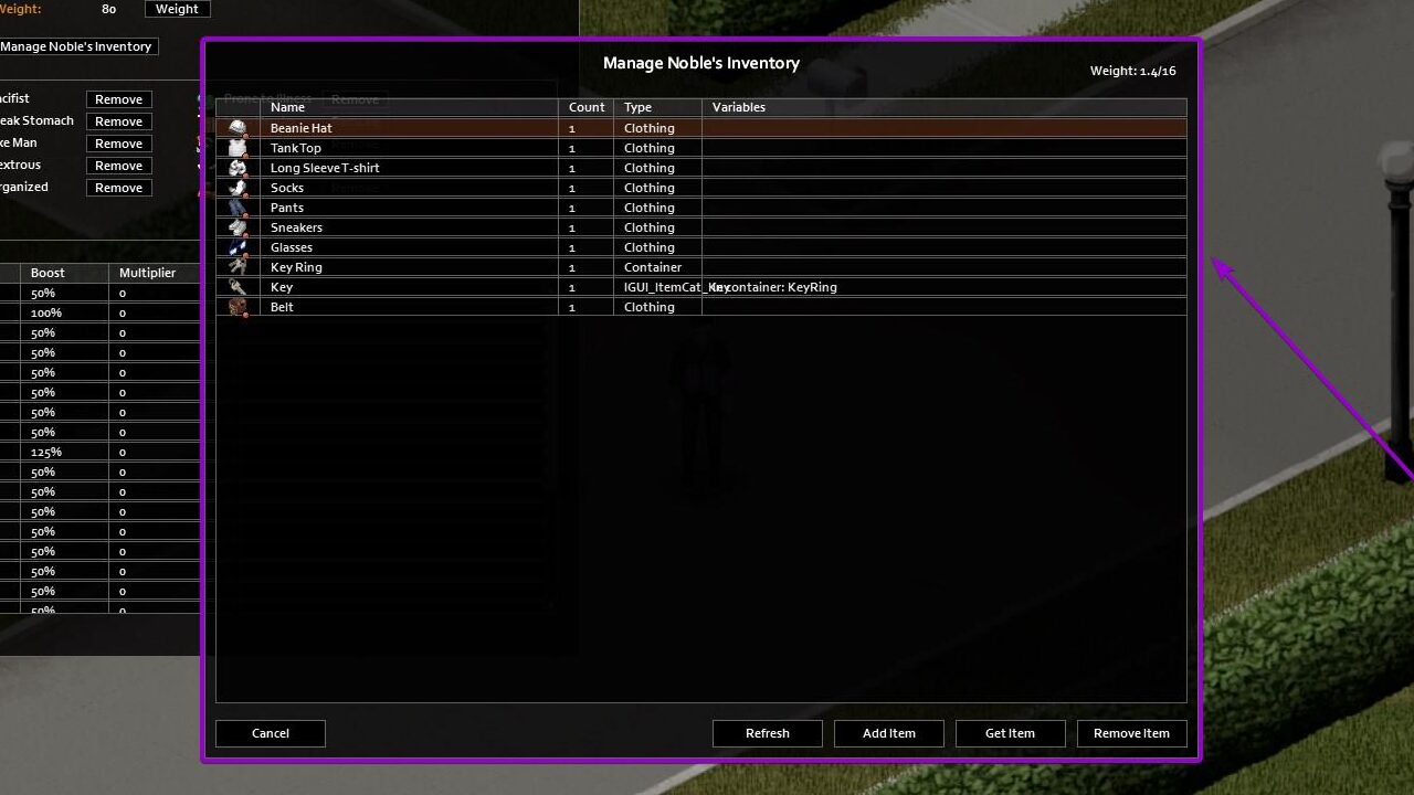 Viewing another player inventory in Project Zomboid