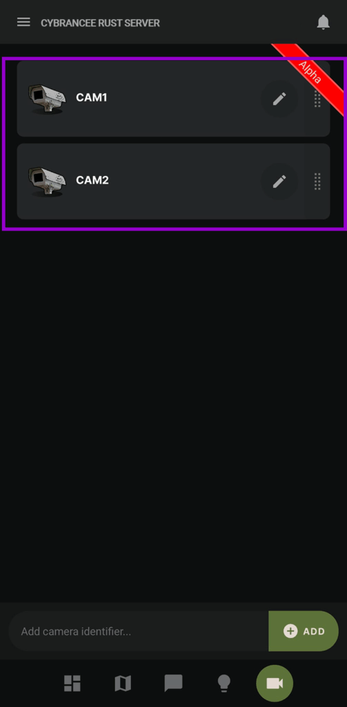 Rust+App with camera feed outlined