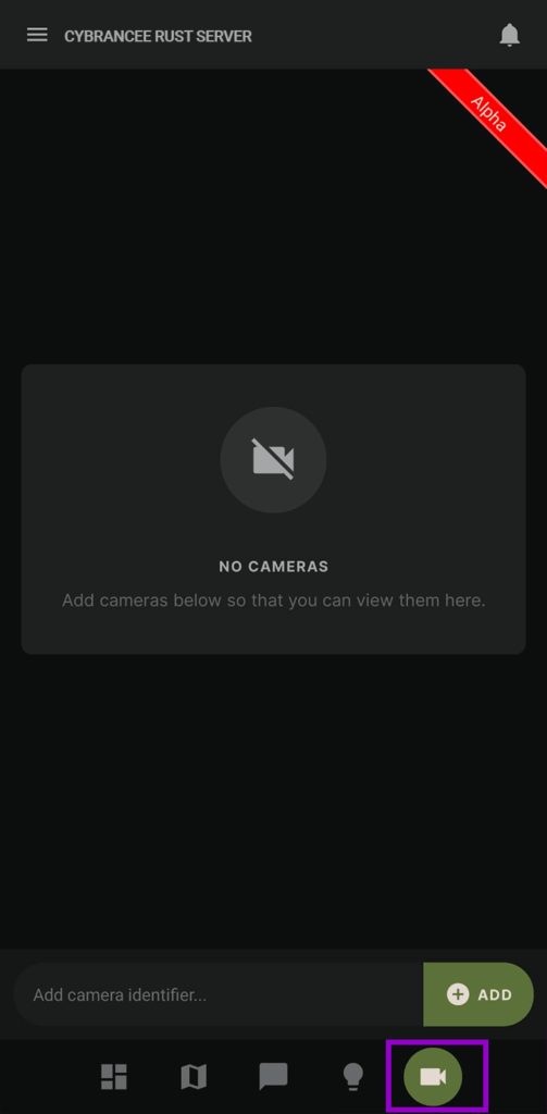 Rust+App with camera tab outlined