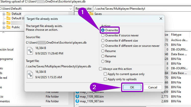 Steps to rewrite the file when uploading it