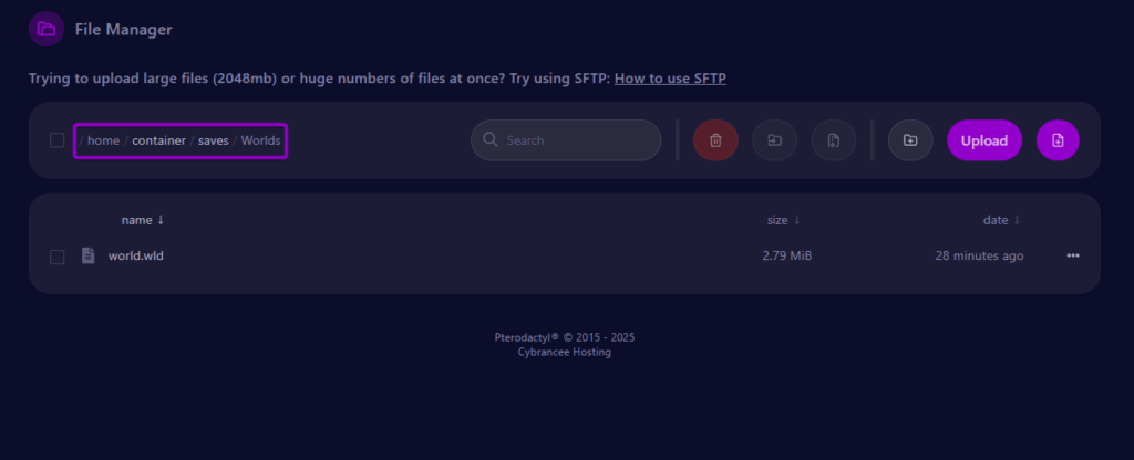 Cybrancee Panel Terraria Worlds Folder Outlined