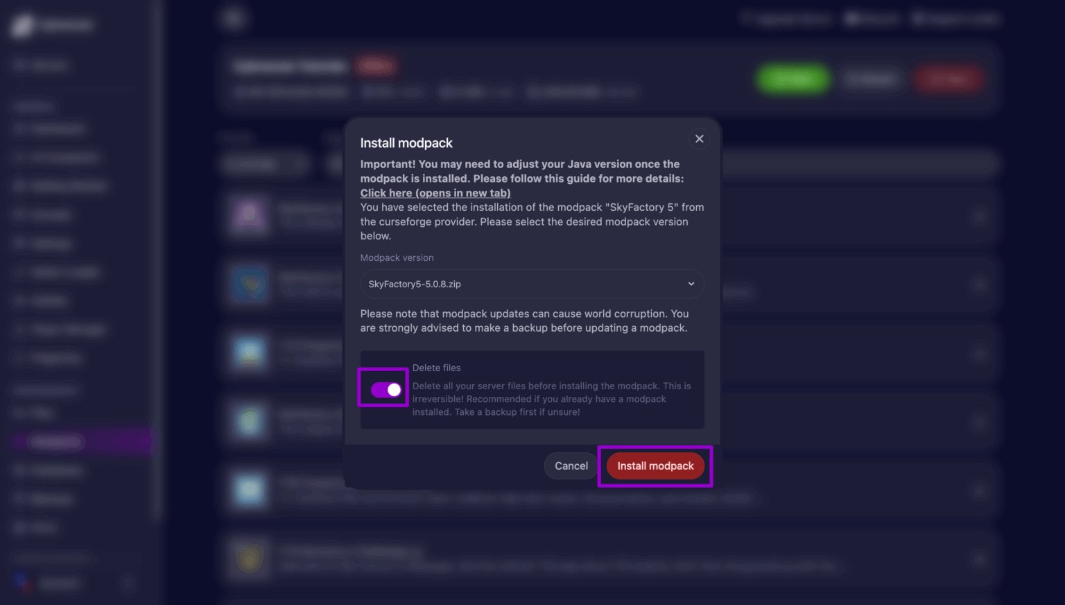 How to Install 'SkyFactory' on Your Minecraft Server