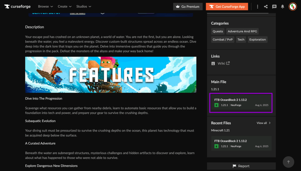 Feed the beast Curseforge download