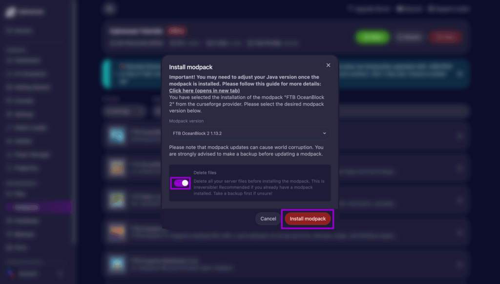 Feed the beast instalation