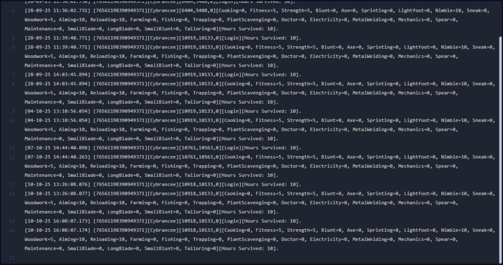 PerkLog file information