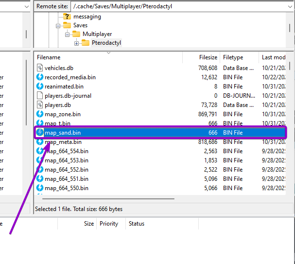 location of the map_sand.bin file via sftp