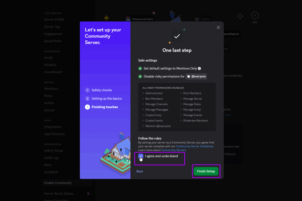 Discord screenshot, community page. Get started. The third prompt