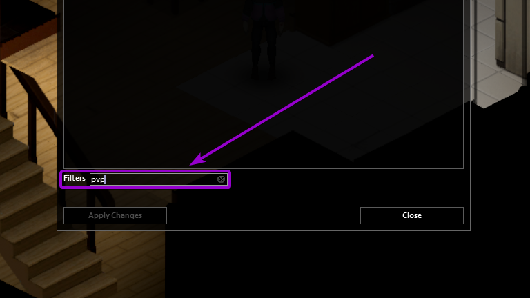 Search for the word pvp in the filter box