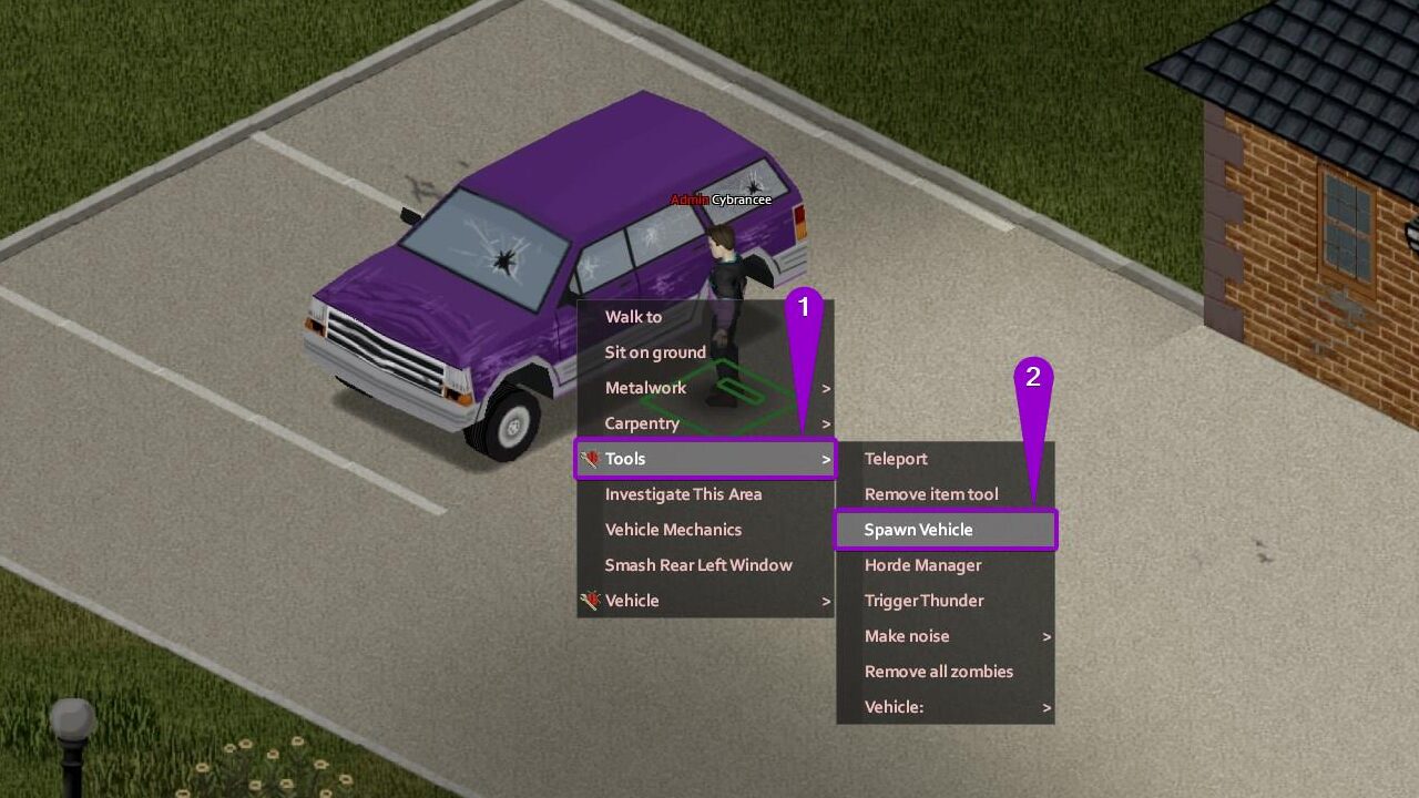steps to open the vehicle generation menu