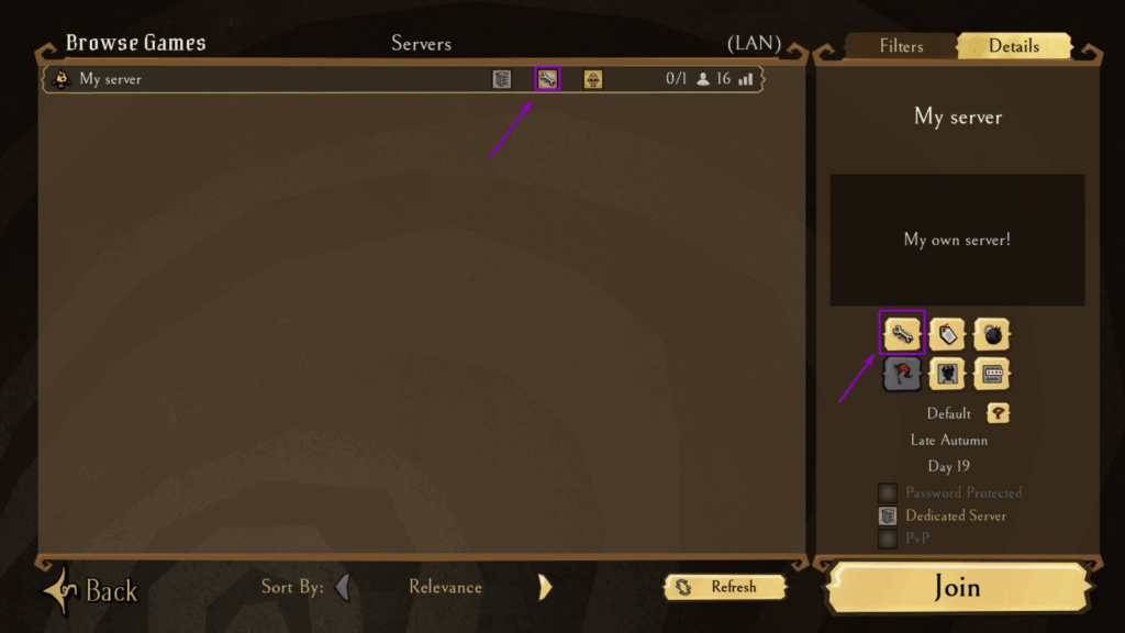 Indicator that your server have some mod installed and activated