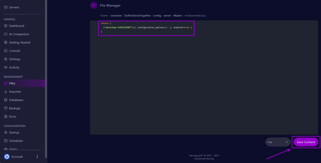 Adding line with workshop-ID and enabling it in selected Shard