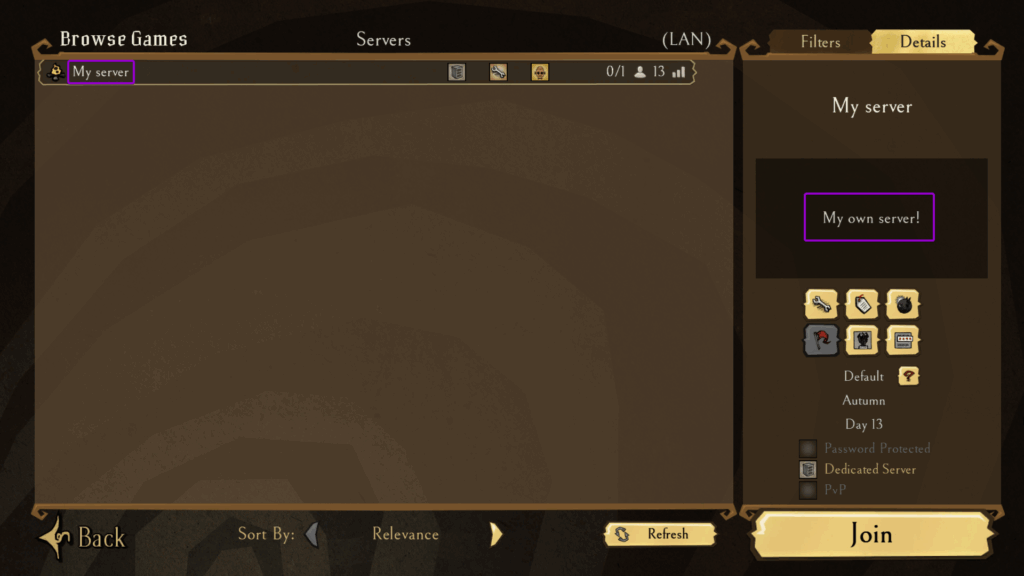 Searching Server from Inside Game by Server Name