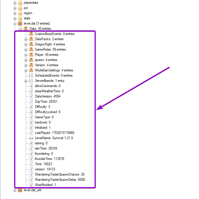Files to modify world data
