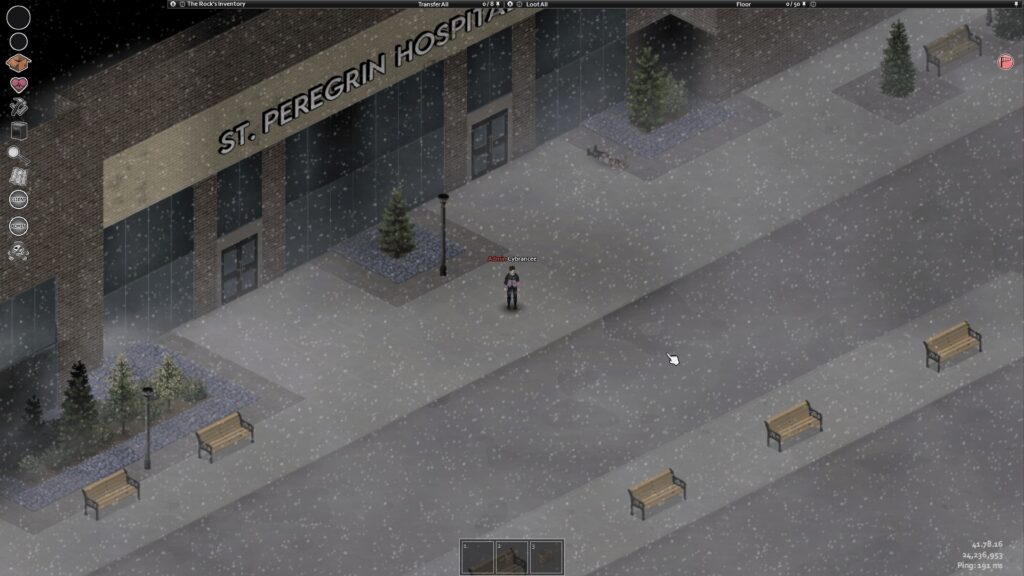 High snowfall in a Project Zomboid world