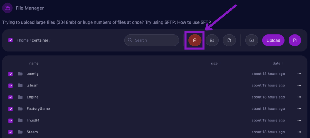 Deleting Selected Items