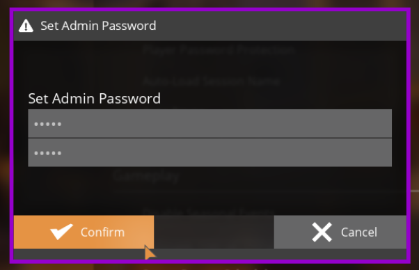 Satisfactory Menu Change Password Menu