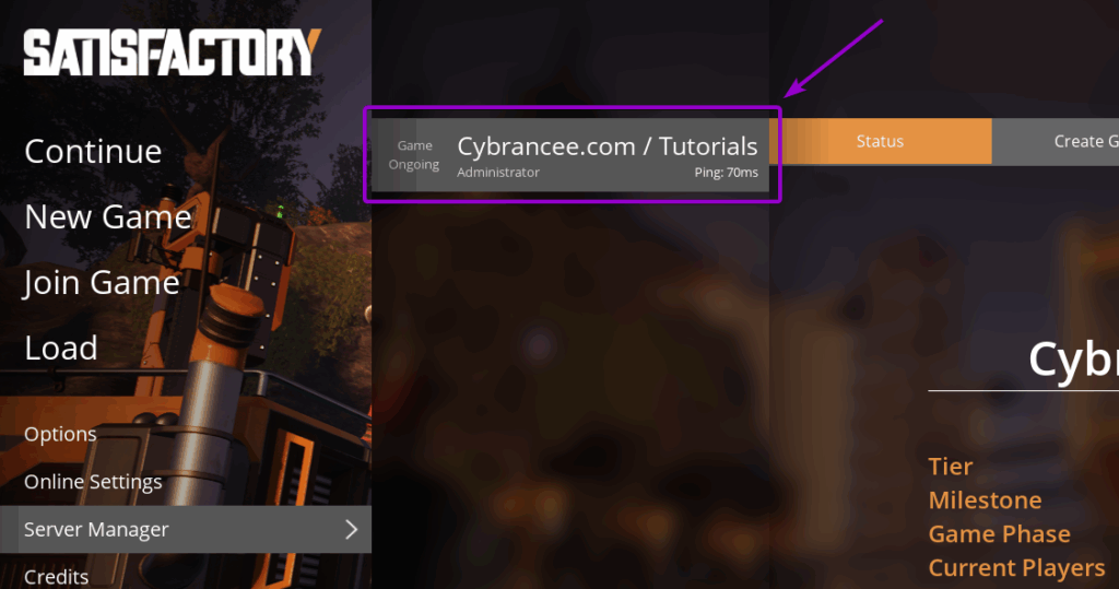 Satisfactory - Select your server