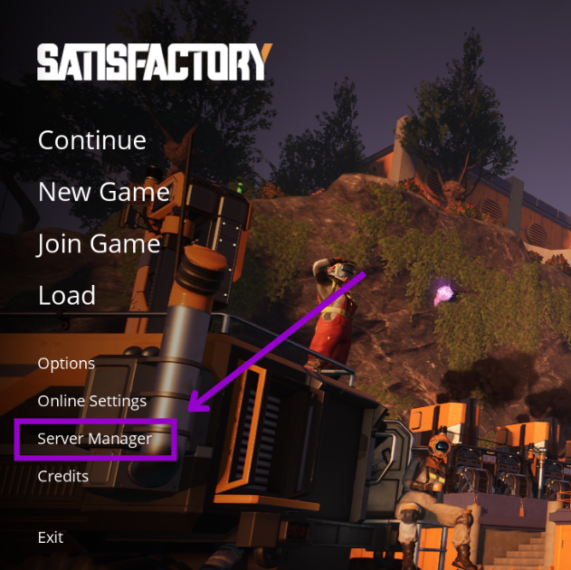Satisfactory Menu Server Manager