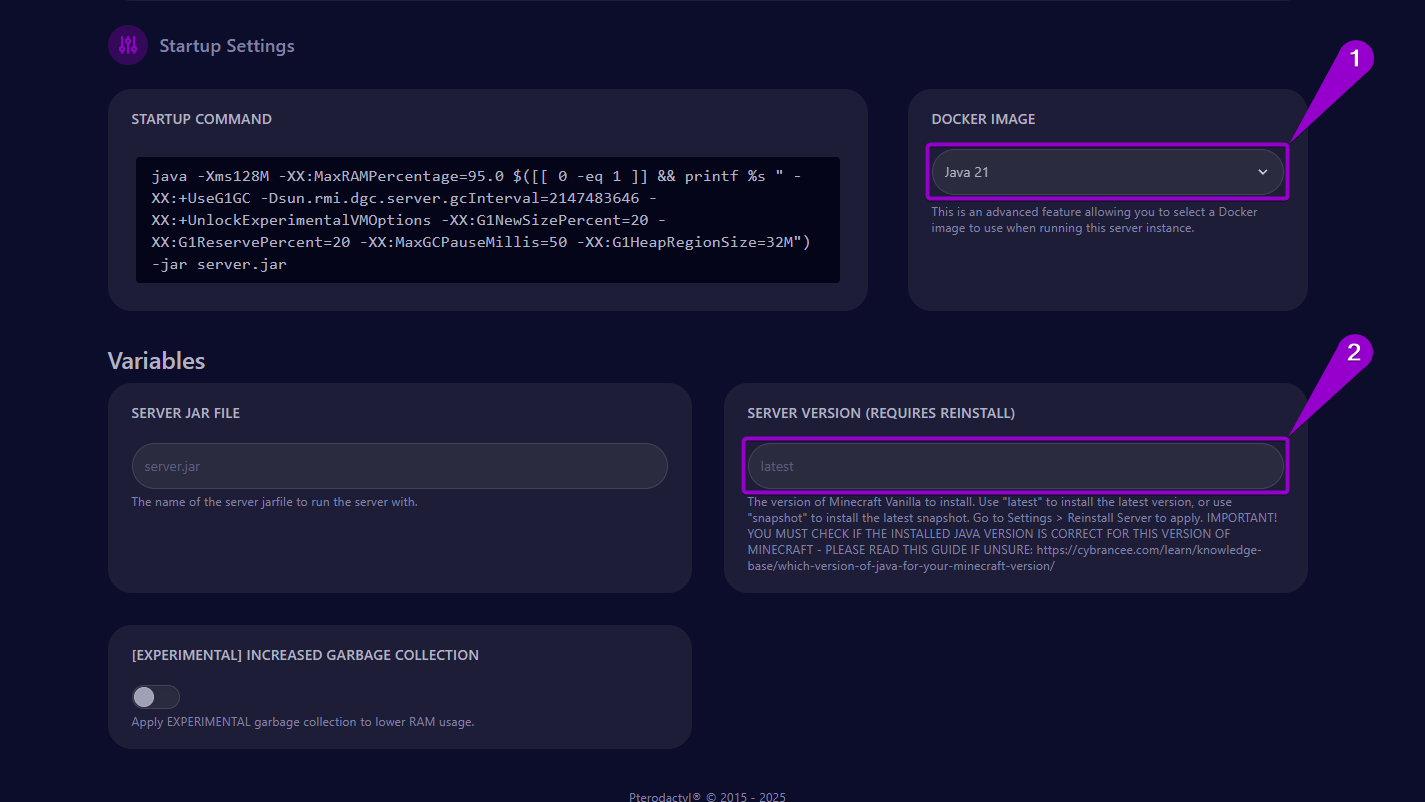 Steps to configure the startup settings parameters