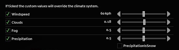 Configuration for a medium storm level
