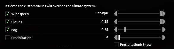 Configuration for a high wind level