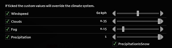Configuration for a high snowfall level