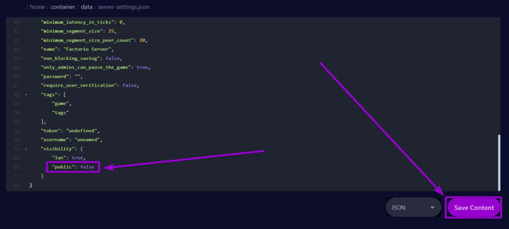 Cybrancee Factorio Server Files Tab Server Settings Visibility Outlined