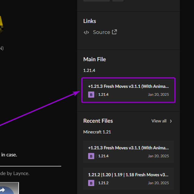 Resource pack download option