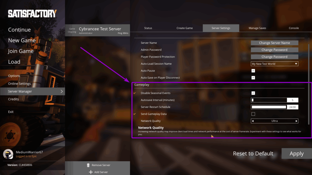 Satisfactory - Gameplay Options (1.1)